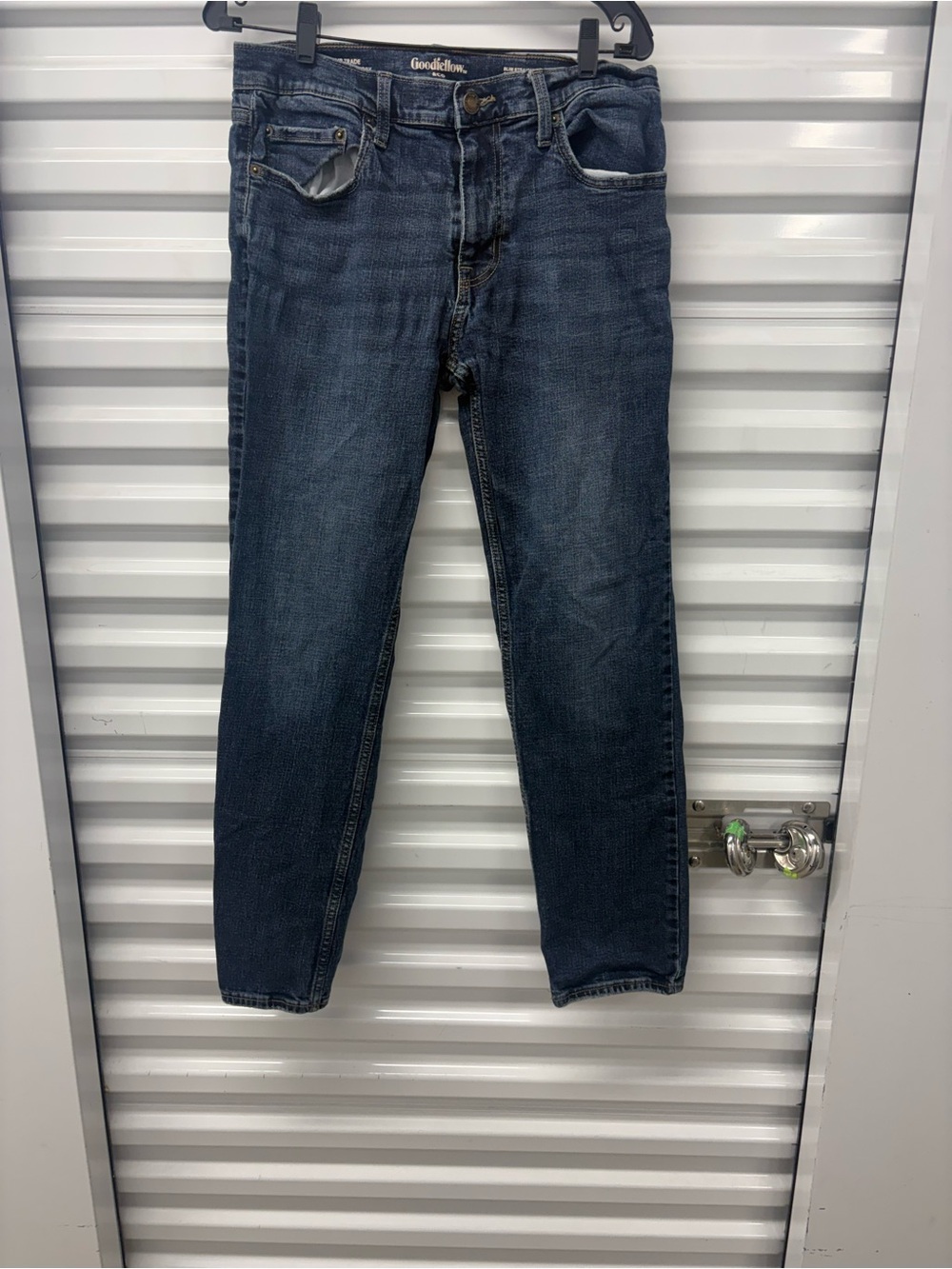 Goodfellow & Co Blue Denim Jeans Men’s Slim Straight Mid Rise Button 5-Pocket